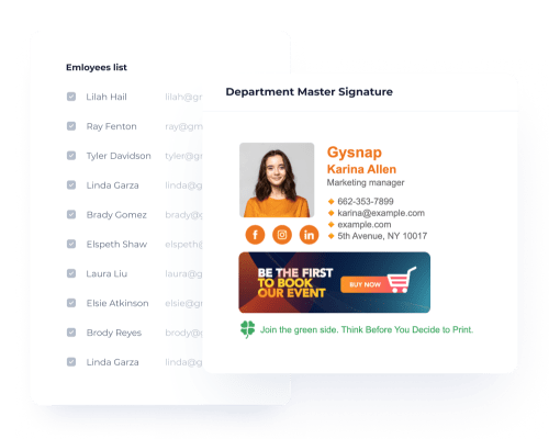 Branded Exchange email signatures for the whole team