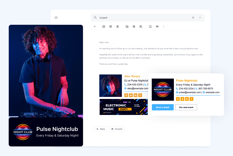 Professional DJ Email Signature with Examples