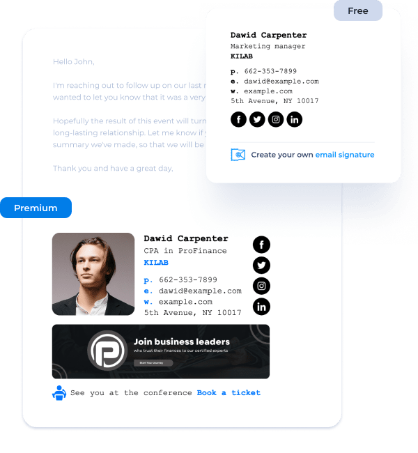 Free vs. Premium Gmail Email Signature Templates