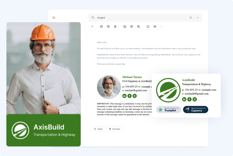 Professional engineer email signature with Examples