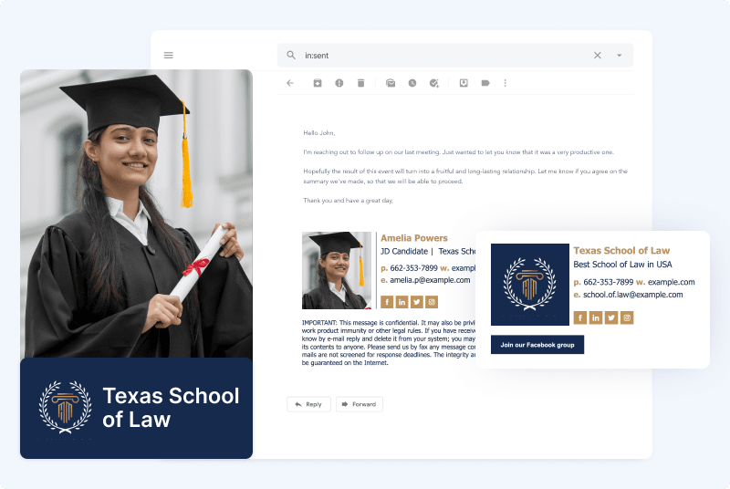 Professional JD Candidate Email Signature with Examples