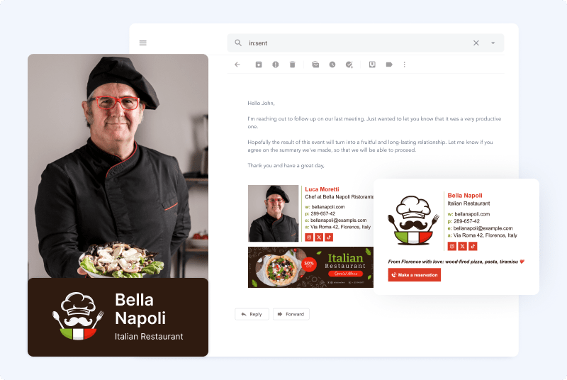 Restaurant Email Signature