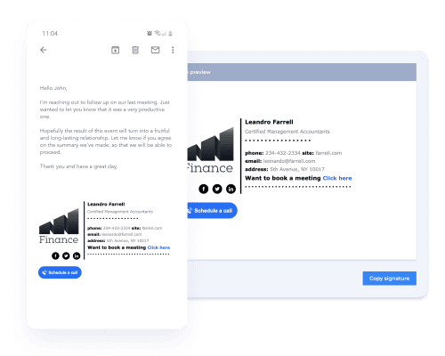 Ensure mobile-friendly signatures for on-the-go communication