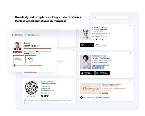 Create customized CFO email signatures without the need for design expertise
