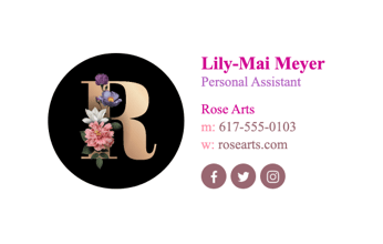 Email signature for personal assistants