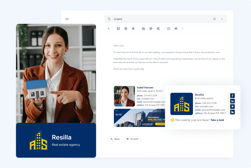 Professional realtor email signatures