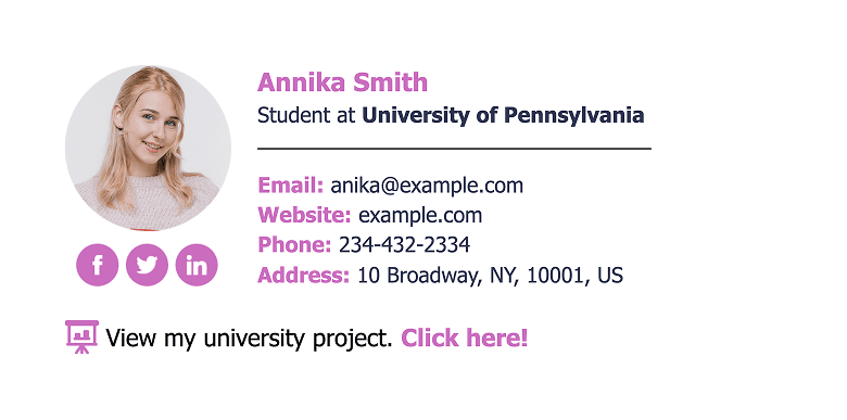Signature example