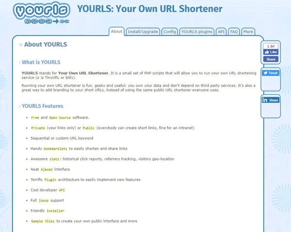 yourls shortener