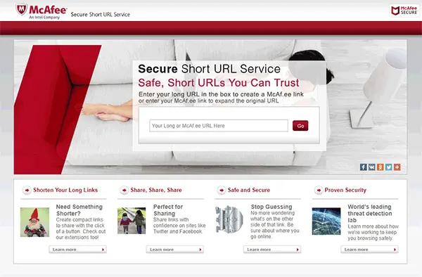 mcafee shortener