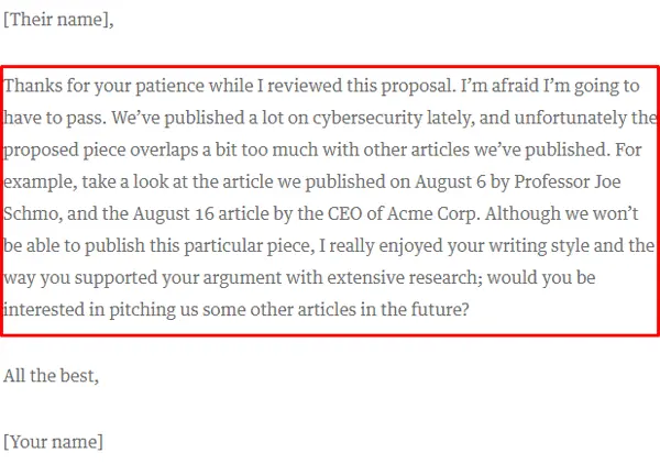 Sample Letter Of Rejection Of Business Proposal from newoldstamp.com