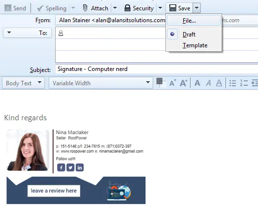 email signature examples for thunderbird 3