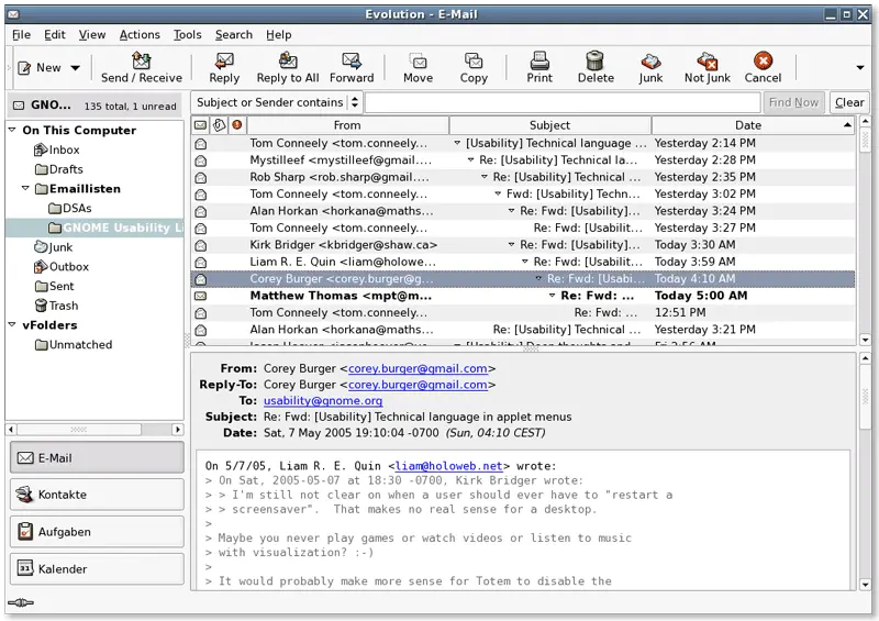 Evolution email client