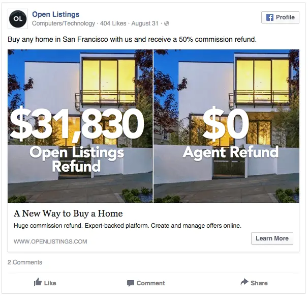 real estate fb ads