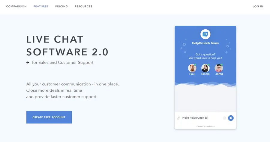helpcrunch live chat