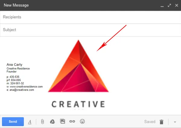 big images in email signature