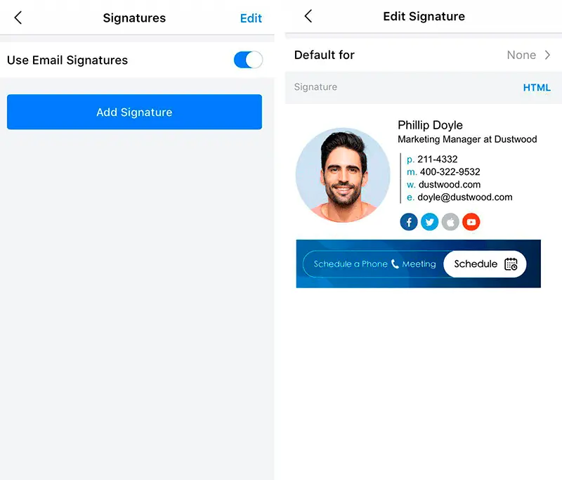 Install your email signature to Spark mail client
