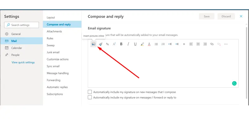 add facebook link to email signature outlook