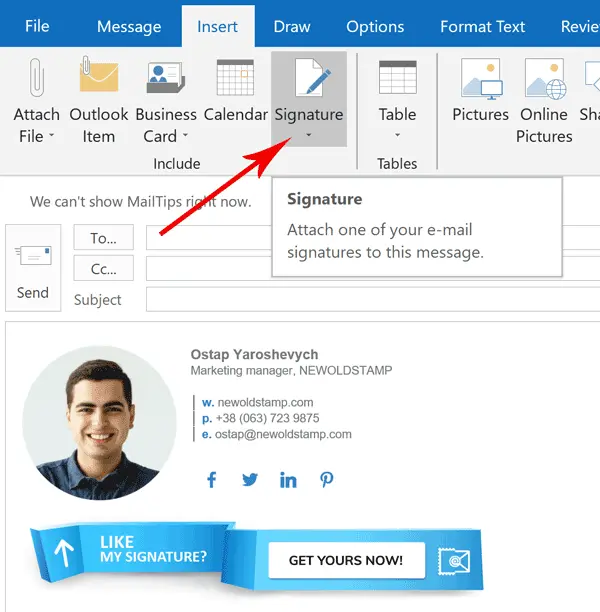 email signatures microsoft outlook