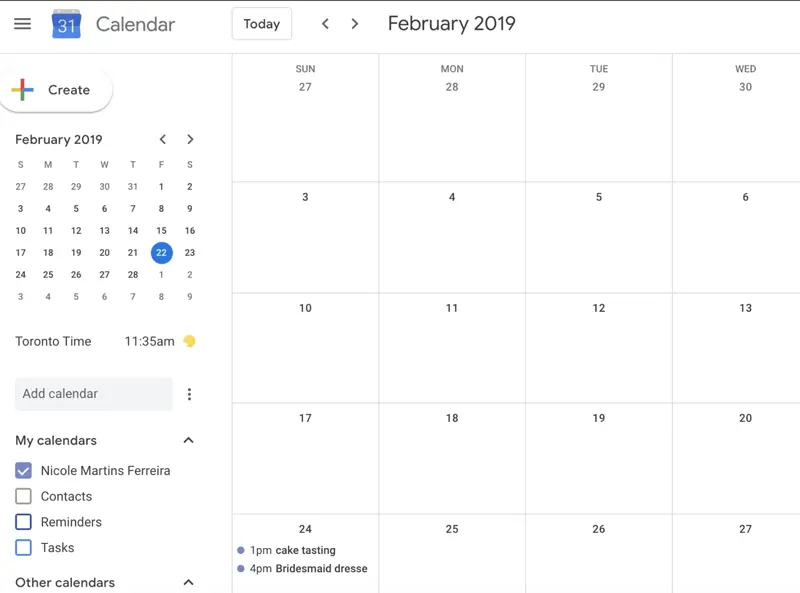 google calendar