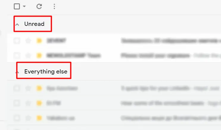 Unread email first in Gmail inbox
