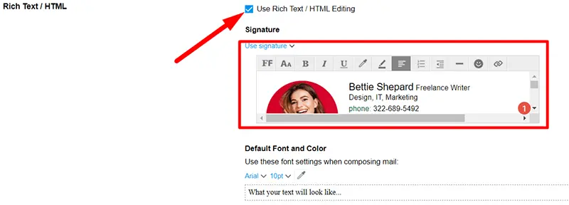 Paste your email signature