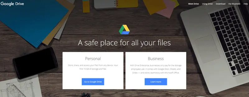 Google Drive home page