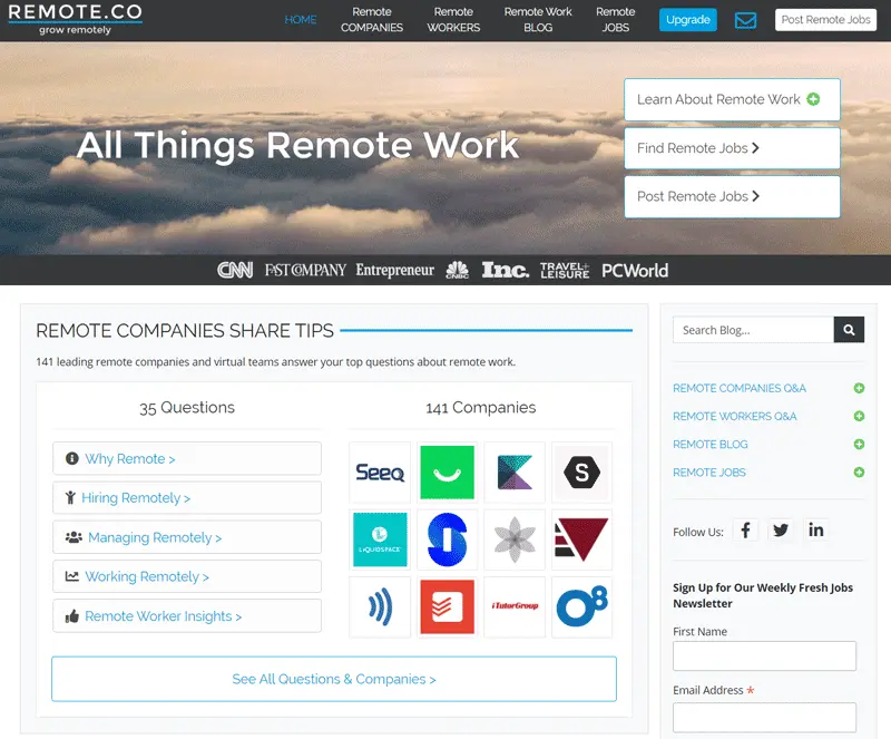 remote.co home page