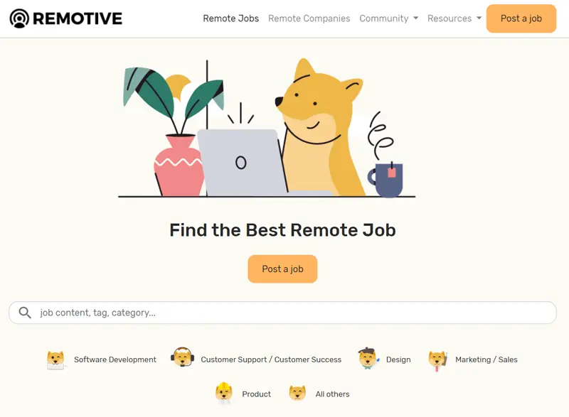 Remotive home page