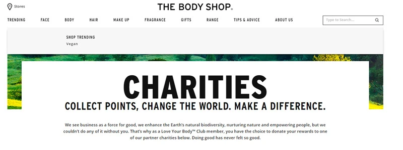 Body shop loyalty program