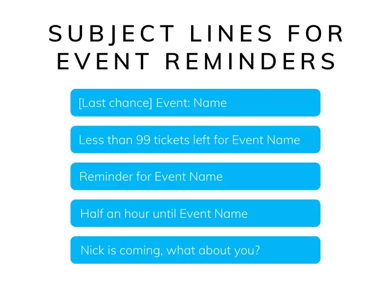 Event reminder subject lines