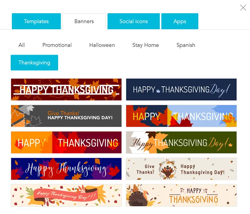 Thanksgiving email signature banners