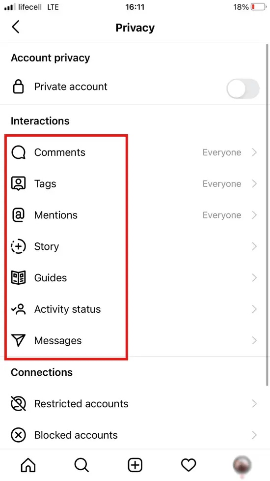 instagram privacy