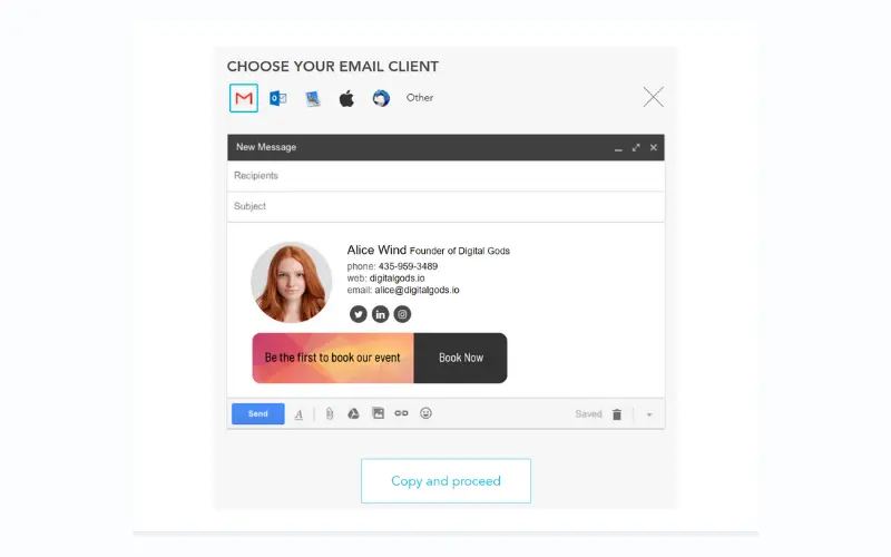 Save and install your email signature