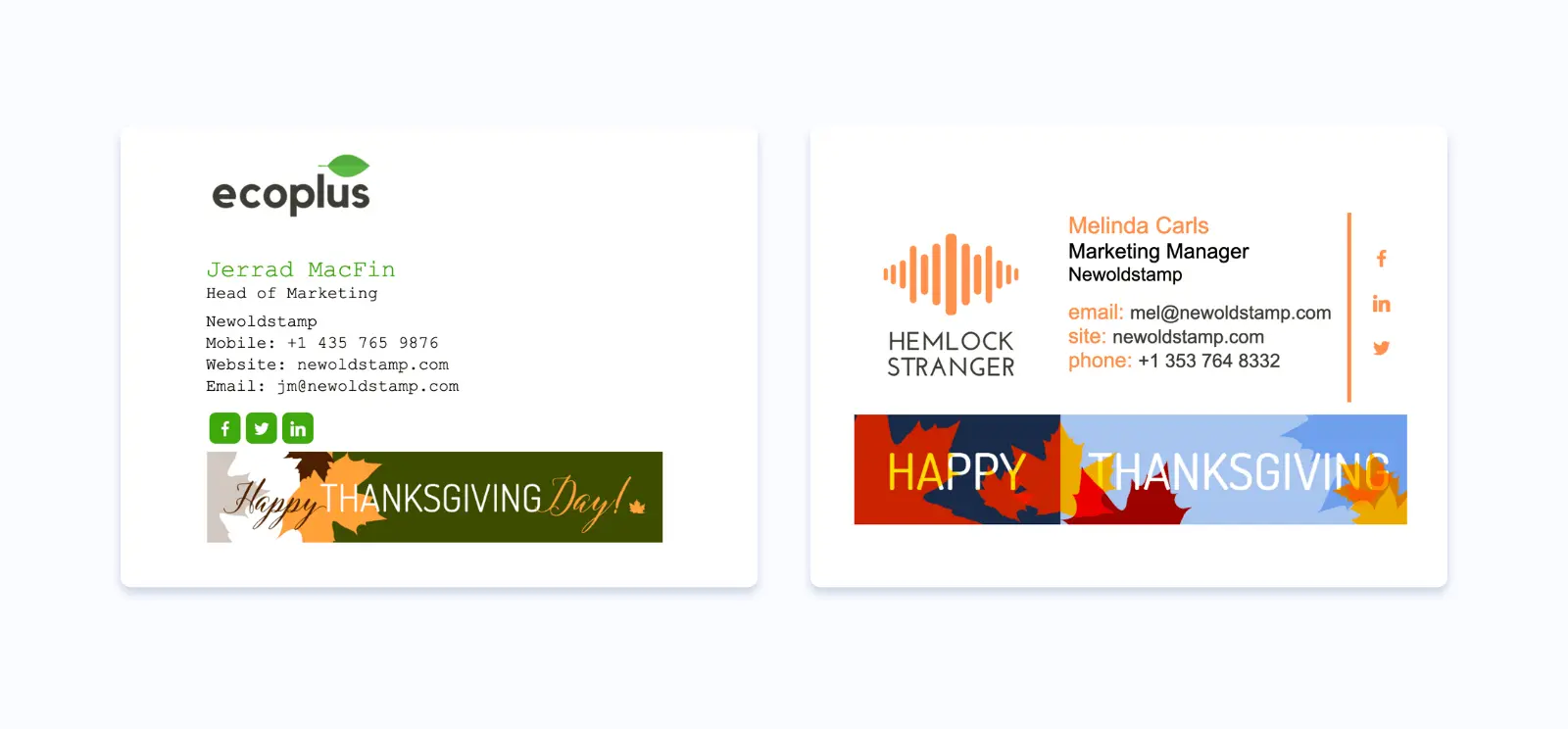 Thanksgiving email signature examples