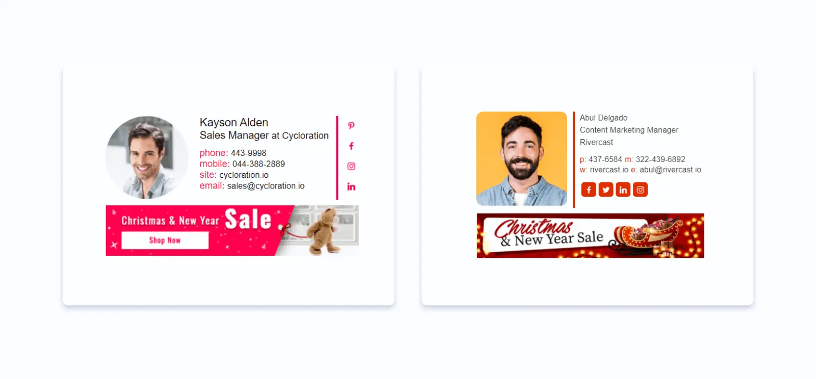 Christmas banners in email signatures