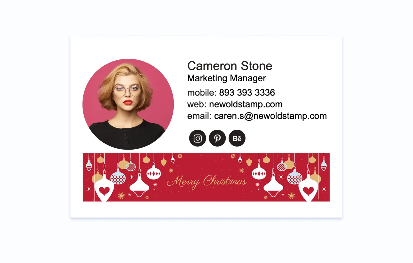 Corporate signature with Christmas banner
