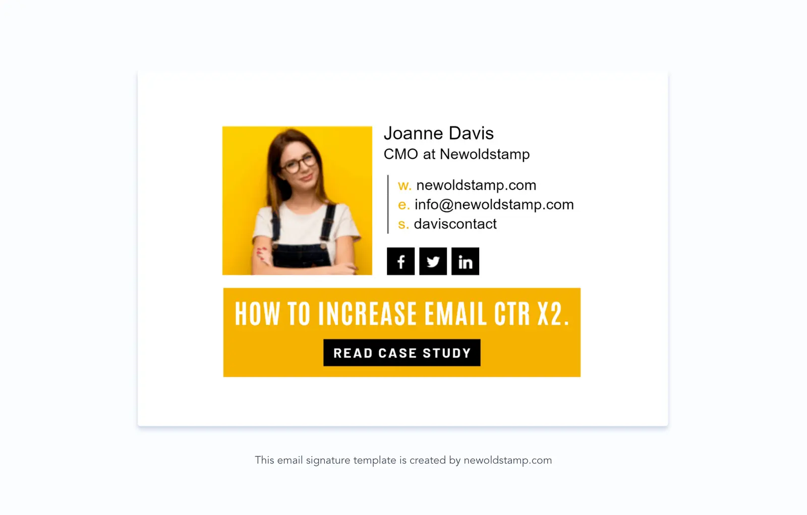 Email signature example with case study