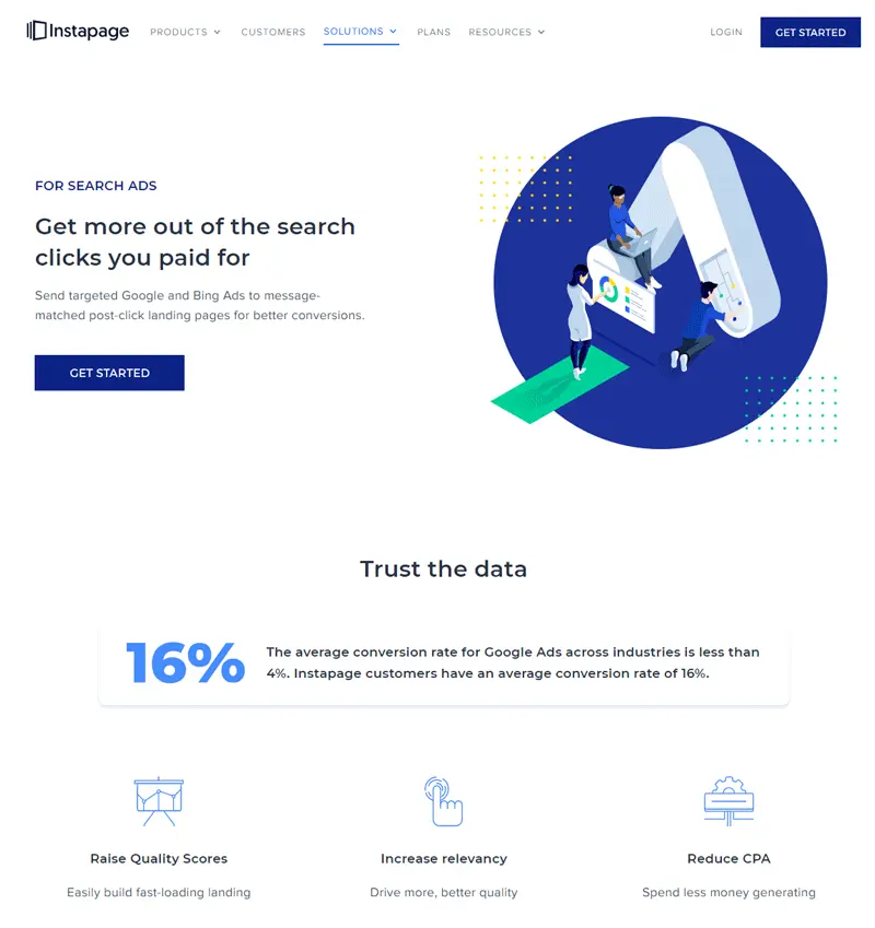 Instapage landing page