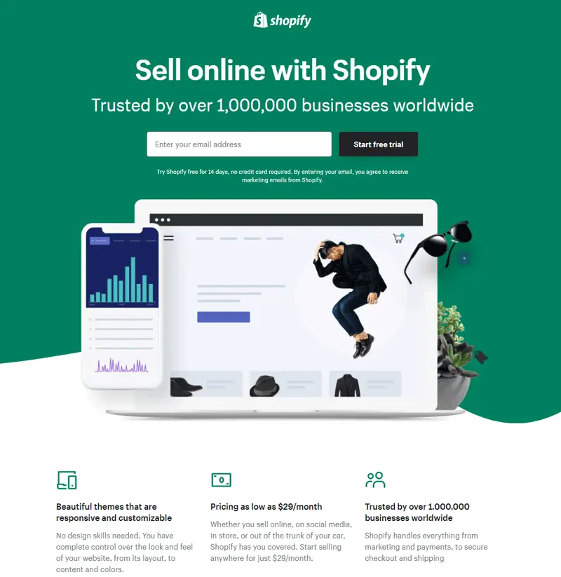 shopify landing page