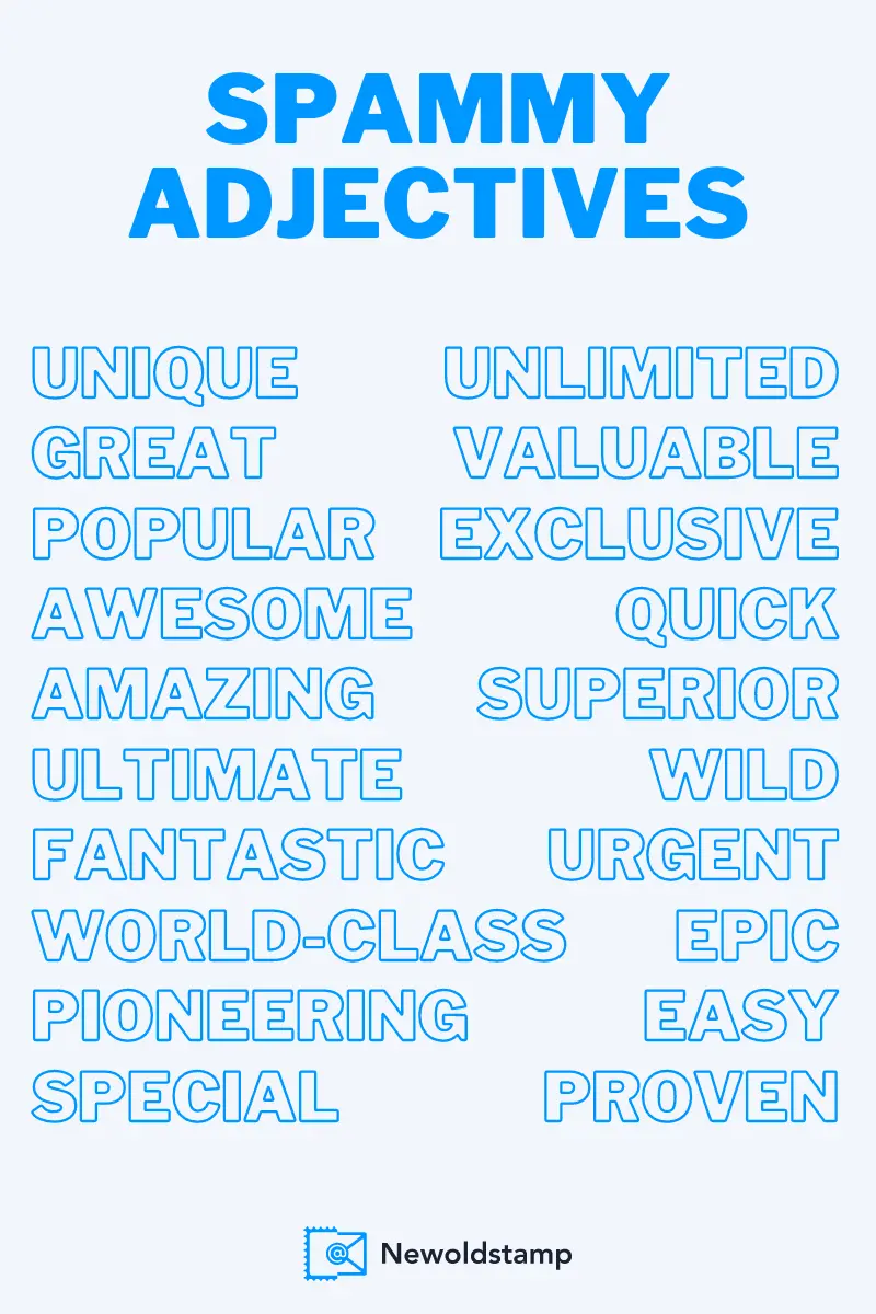 List of spammy adjectives