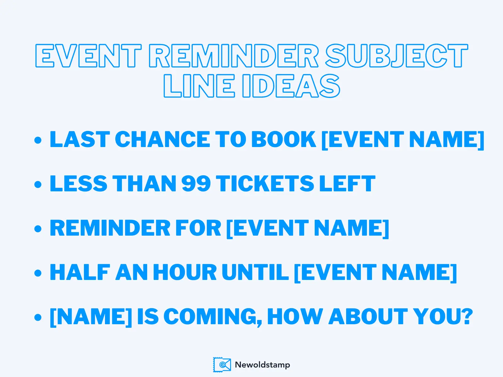 Subject line ideas for emails with event reminders