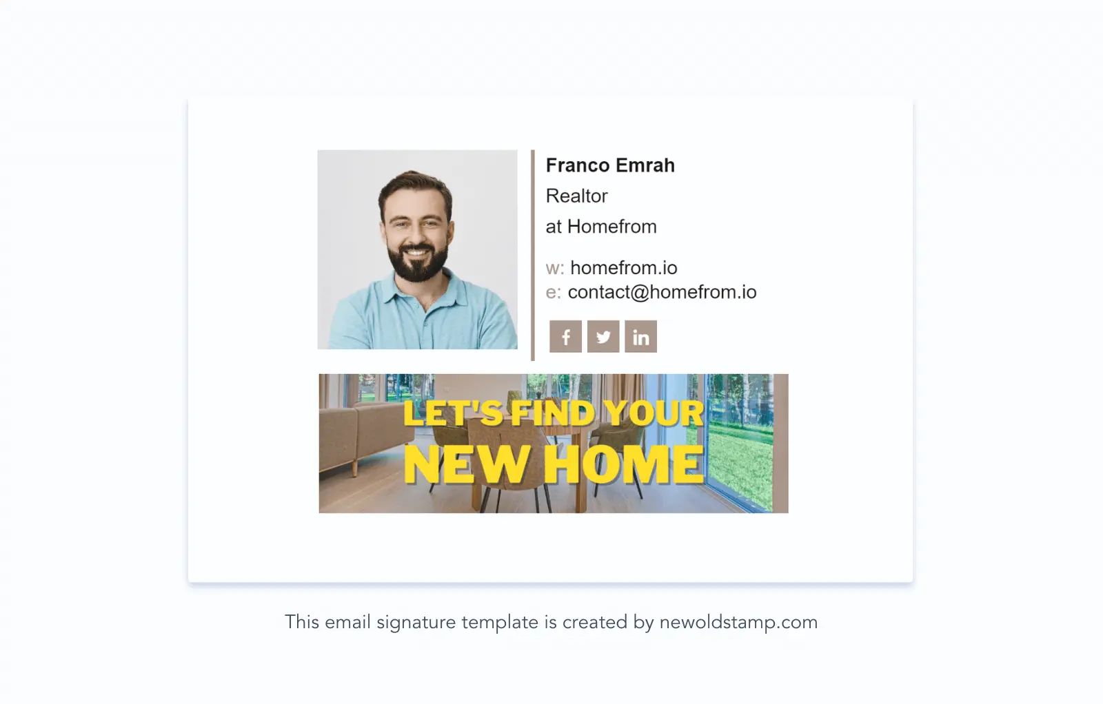 Example of a professional email signature for realtors