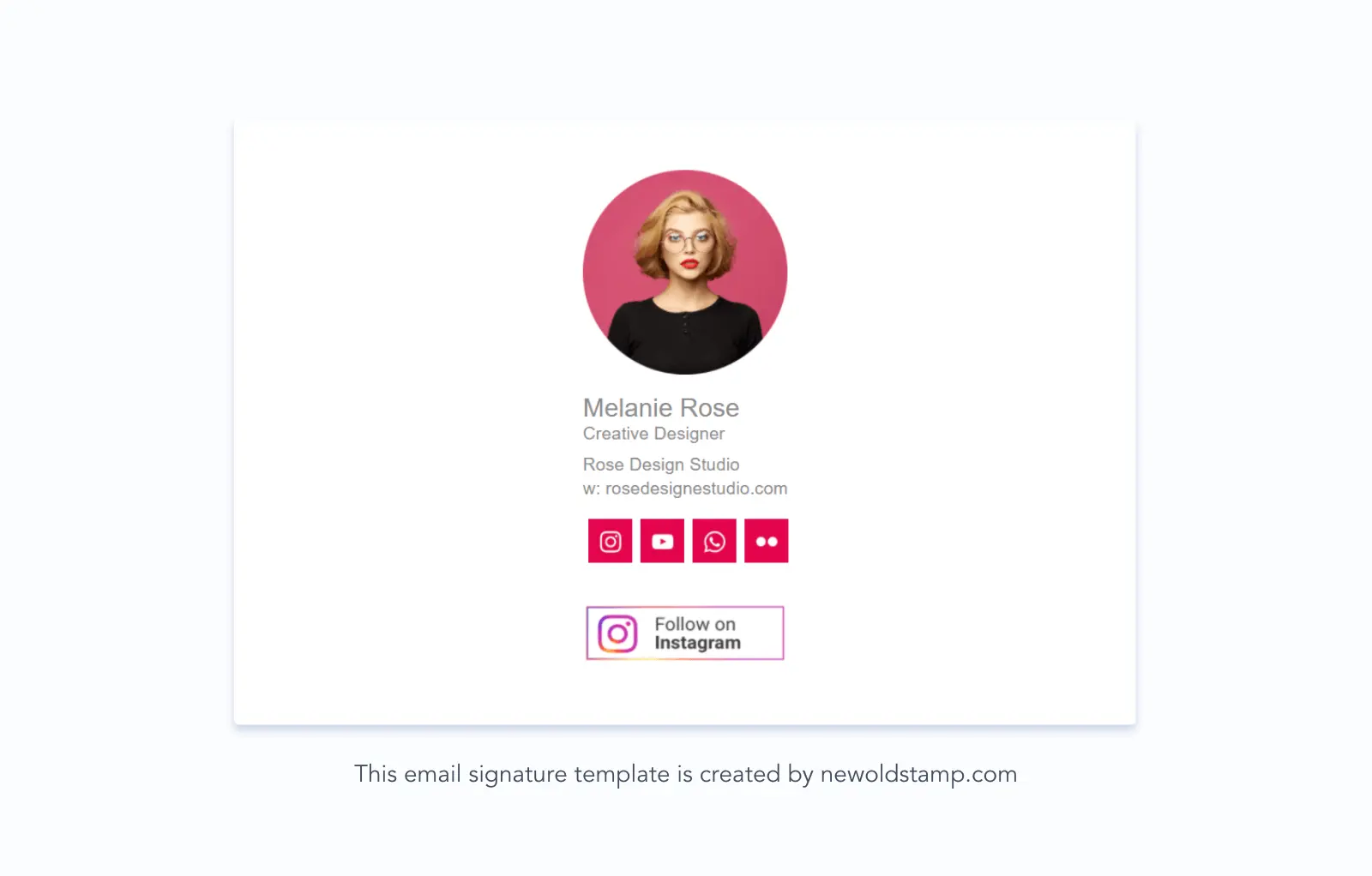 Email signature with an Instagram CTA