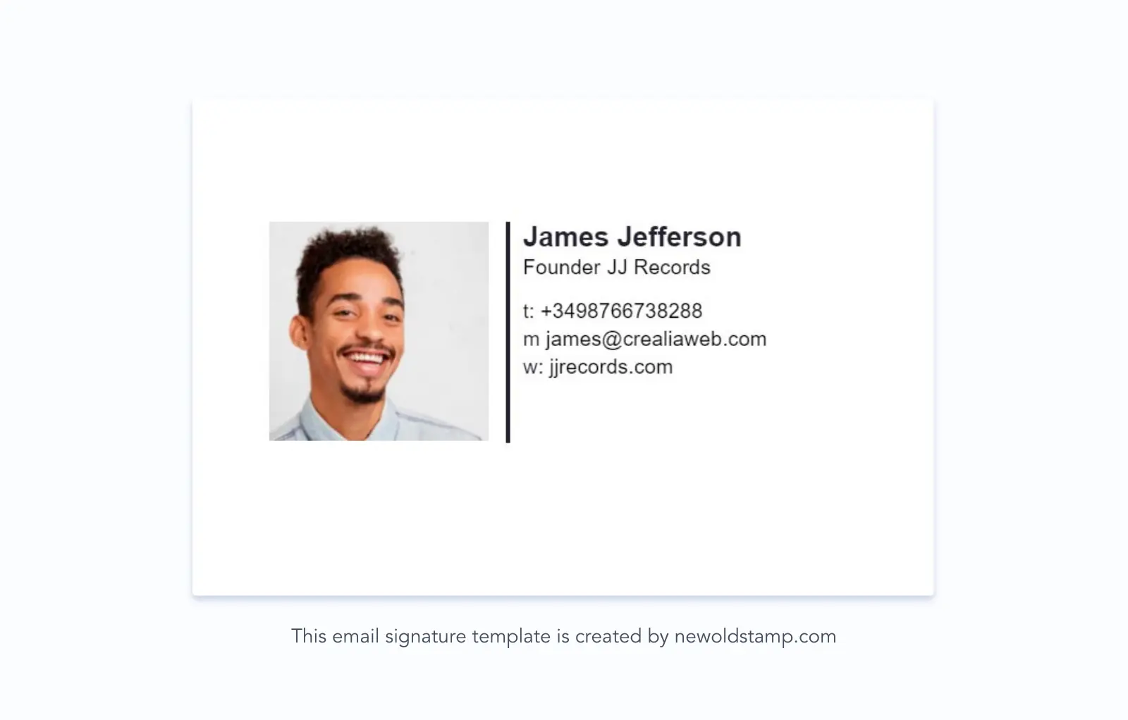 Simple email signature without social media icons