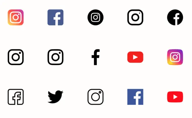 Examples of social media icons available online