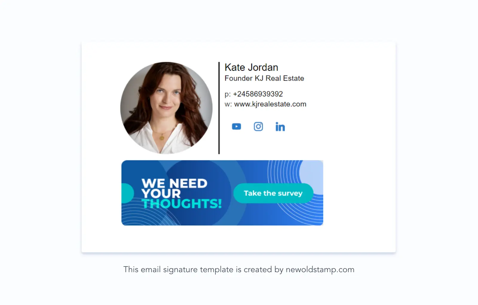 Linkedin icon in an email signature