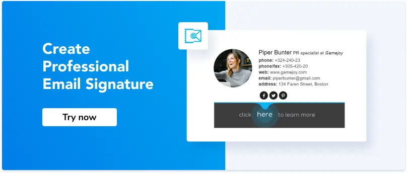 Try now email signature generator