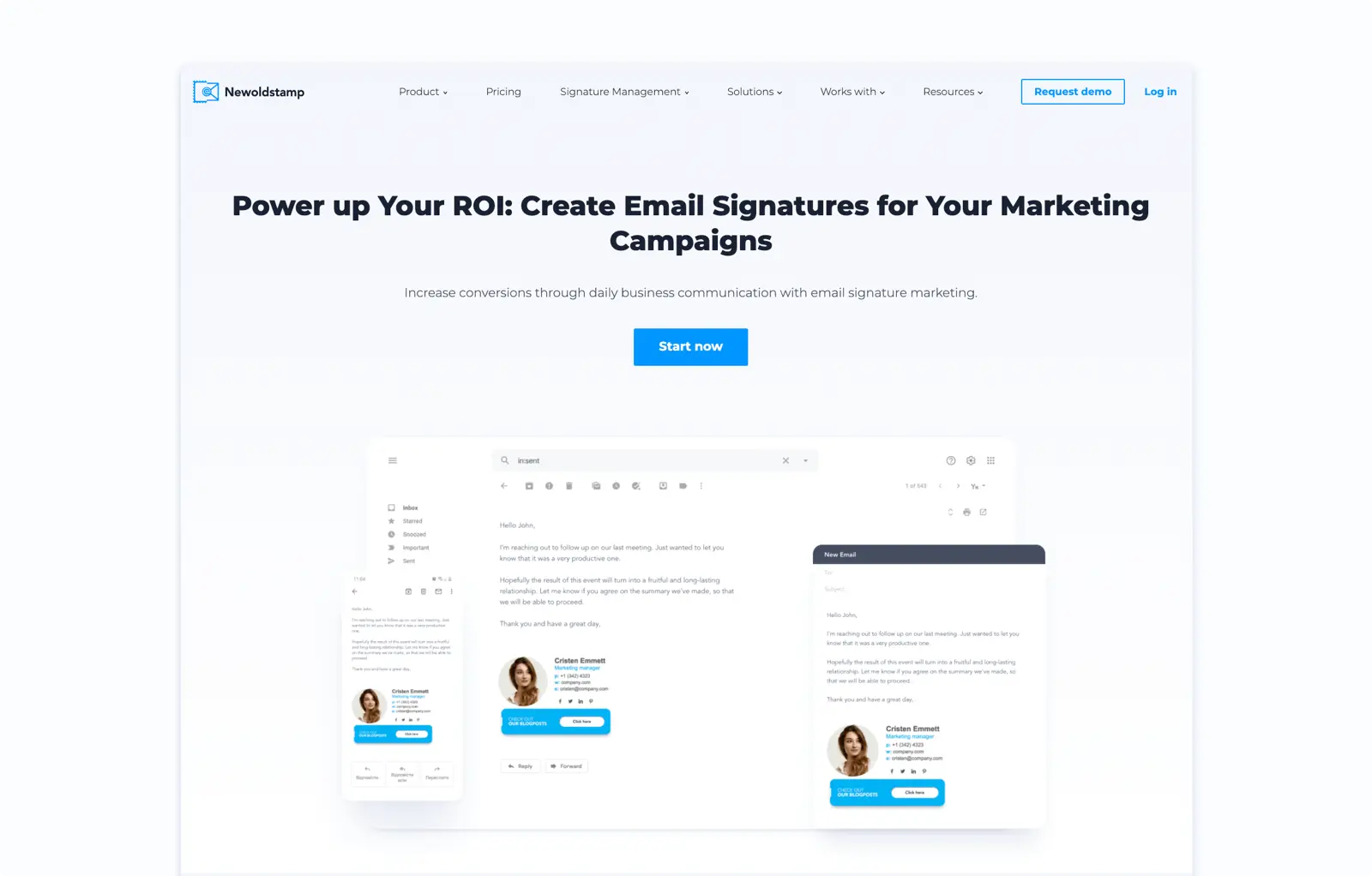 Landing page example