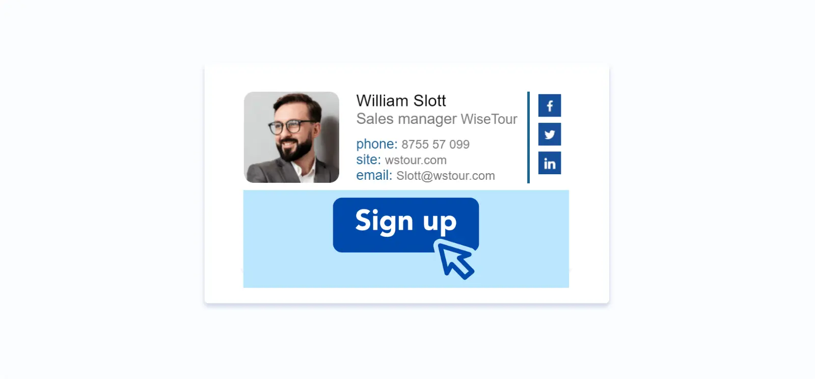 Email signature banner with no context