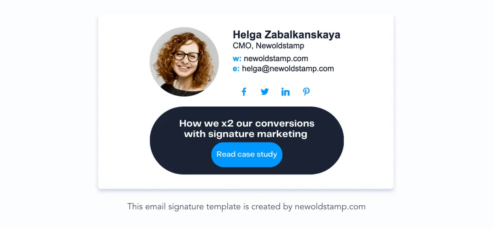 Example of email signature banner for Interest stage